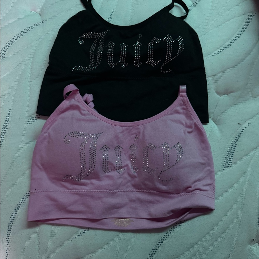 Juicy Couture Black and Pink Rhinestone Tops